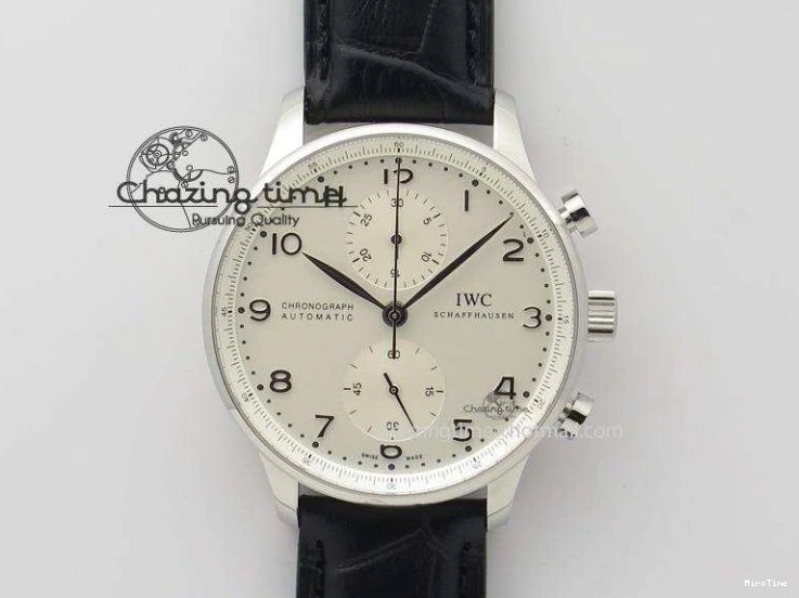 MIROTIME 0328 Portuguese Real PR Real Annual Calendar IW5035 YLF 1:1 Best Edition Black Dial On Leather Strap A Soft 7240